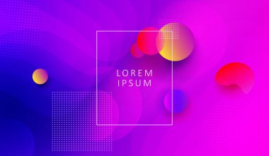 Rastgele çizilmiş çok renkli daireler ile soyut mor tasarım