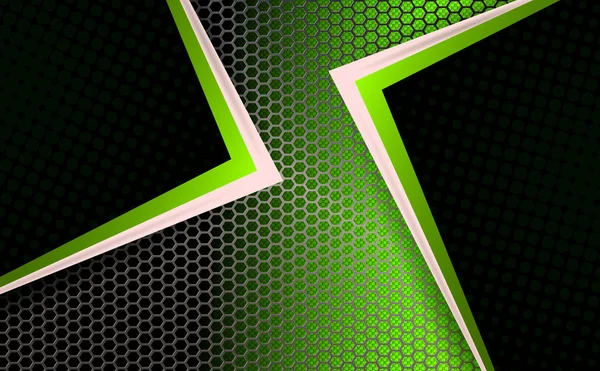 Geometrisk abstrakta mörk textur sammansättning med gröna pilar — Stock vektor