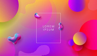 Daireler ve soyut geometrik çok renkli şekiller ışık gökkuşağı arka plan