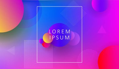 Çok renkli daireler ve geometrik şekiller ile soyut zarif tasarım