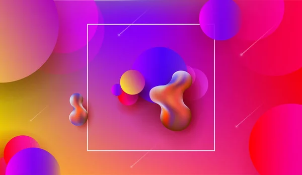 Fondo elegante claro con círculos multicolores y formas abstractas geométricas . — Vector de stock