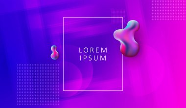 Renkli geometrik şekiller ve hafif çizgili soyut mavi tasarım