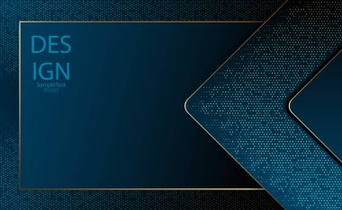 Dokulu ok ve çerçeve ile soyut geometrik koyu mavi kompozisyon