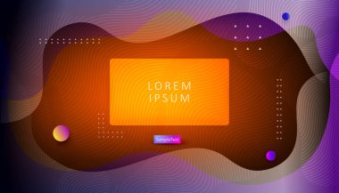 Geometrik şekiller ve çerçeve ile soyut parlak turuncu ışık oval tasarım