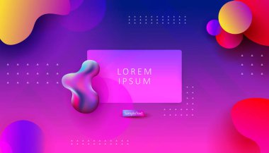 Rasgele çizilmiş oval geometrik şekiller ile soyut mor kompozisyon