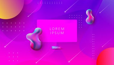 Rasgele çizilmiş oval geometrik şekiller ile soyut ışık mor kompozisyon