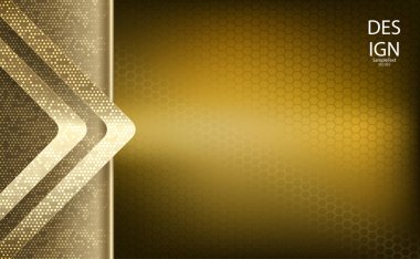 Bir ok, çerçeve ve örgü ızgara ile altın bir tonu soyut geometrik dokusal tasarım