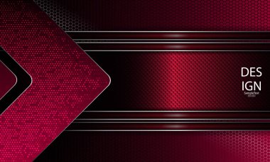 Çerçeve, örgü ızgara ve kabartmalı ok ile koyu pembe renk soyut geometrik dokusal tasarım