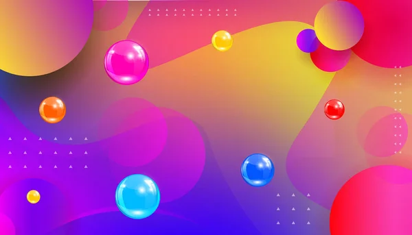 Un diseño colorido, de color arco iris con círculos multicolores pintados al azar con purpurina — Vector de stock