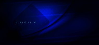 Kare çerçeve ve geniş çizgili soyut koyu mavi arka plan