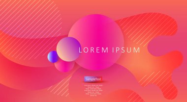 Oval geometrik şekiller ve çevrelerle parlak turuncu soyut tasarım