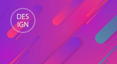 Farklı tonlarda çeşitli şeritler ile mor soyut tasarım