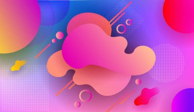 Soyut oval çerçeve ve farklı tonlarında çeşitli daireler ile parlak çok renkli tasarım