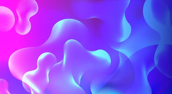 Violeta con fondo de color azul con formas geométricas abstractas de forma ovalada y sombra clara — Vector de stock