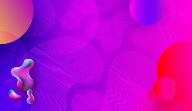 Oval şekilli mor renk soyut tasarımlı mavi