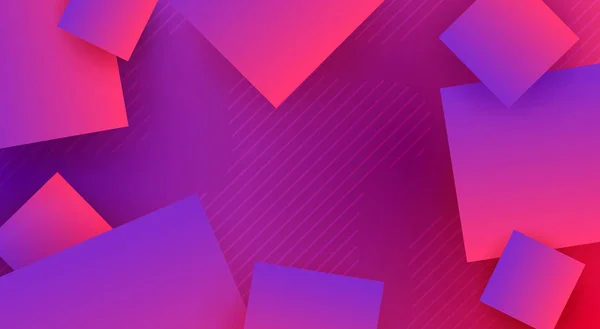 Rosa con diseño abstracto de color púrpura con cuadrados y líneas de luz delgadas — Vector de stock