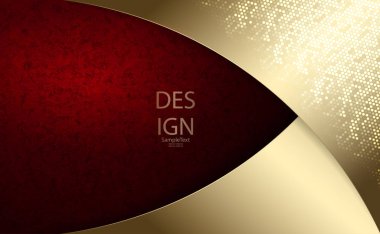 Altın köşeli ve parlak mozaik ile koyu kırmızı soyut dokusal tasarım