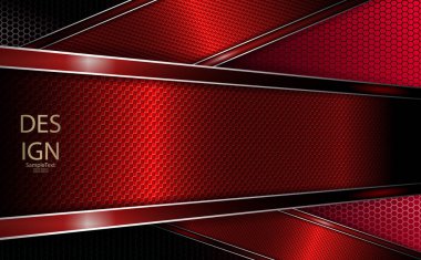 Dokulu kırmızı çerçeve ve kenarlıklı soyut ızgara tasarımı