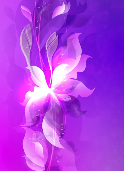 Hellviolette Komposition Mit Abstrakten Silhouetten Von Blättern Und Blumen — Stockvektor