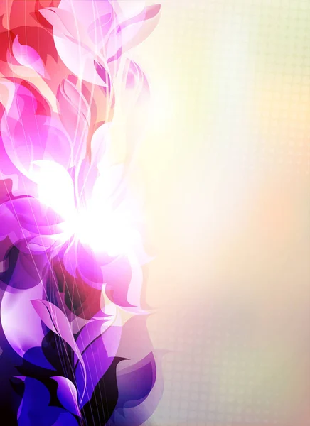Colorful motley light design with abstract leaf and flower silhouettes