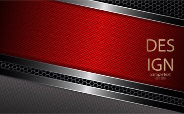 Kırmızı oluklu çerçeveli soyut koyu örgü tasarımı