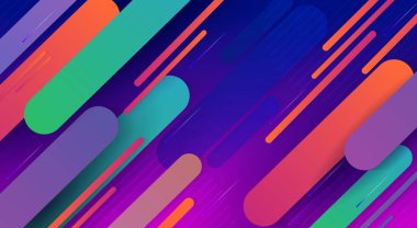 Çok renkli çizgiler bir dizi mavi gölge soyut tasarım