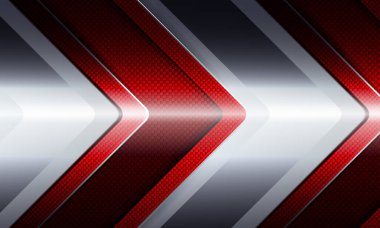 Oklar ve dokulu kenarlıklı soyut kırmızı kabartmalı kompozisyon