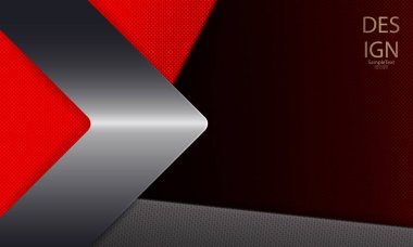 Parlak metalik ok ile soyut koyu kırmızı kabartmalı arka plan