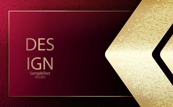 Altın renk oklu soyut dokusal geometrik kırmızı arka plan