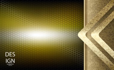 Altın oklar ve mozaik çerçeveile soyut dokusal geometrik sarı arka plan