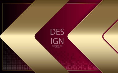 Altın oklar ile soyut dokusal geometrik pembe tasarım