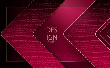 Oklar ve mozaik ile soyut dokusal geometrik pembe tasarım