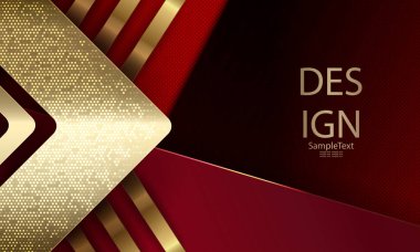 Çizgili altın oklu soyut dokusal kırmızı arka plan