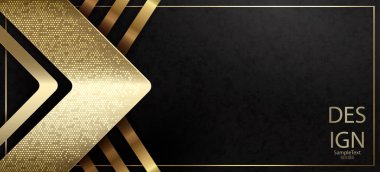 Çizgili altın oklu soyut dokusal siyah arka plan