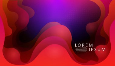 Oval kaotik şekilli kırmızı koyu soyut tasarımlı mor