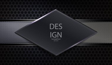 Gri dokulu çerçeveye sahip soyut koyu kafes kompozisyonu