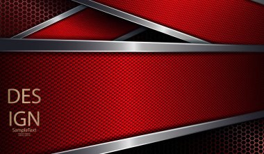 Dokulu ızgara ve parlak kaplama ile kırmızı zarif geometrik tasarım