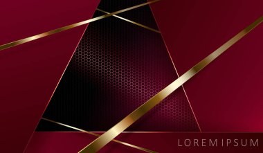 Çerçeveler ve altın çizgili geometrik zarif koyu örgü kompozisyonu