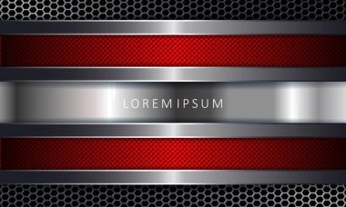 Metal kenarlıklı kafes ve dokusal kırmızı çerçeveler içeren soyut kompozisyon