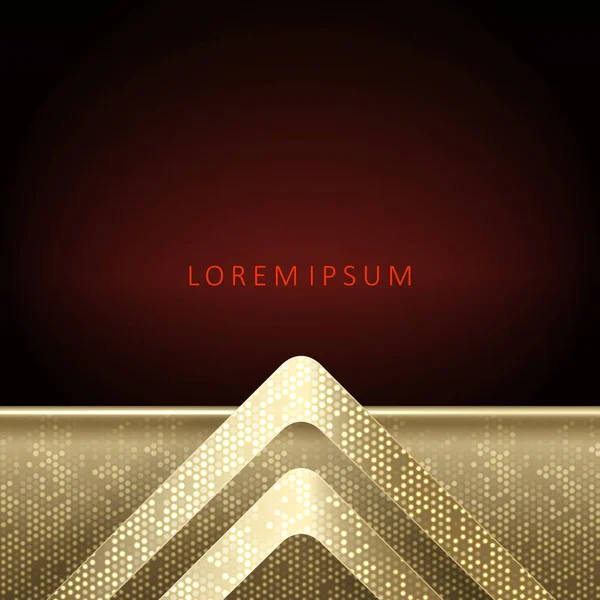 Bir çerçeve ve altın renk okları ile soyut koyu kırmızı tasarım