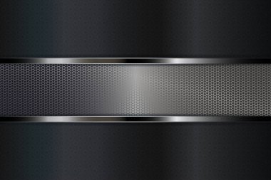 Metalik renkli örgü dikdörtgen çerçeveile koyu gri tonu soyut kompozisyon