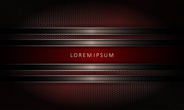 Bir ızgara ve bir saçak ile dikdörtgen çerçeve ile soyut koyu kırmızı tasarım