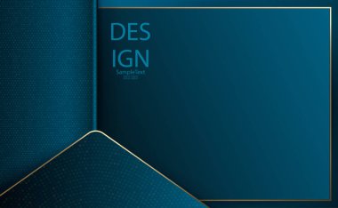 Çerçeve ve altın jant ile soyut mavi doku tasarımı