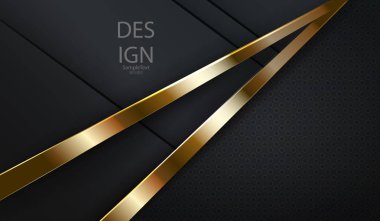 Soyut desenli koyu arkaplan ve altın renkli çizgiler