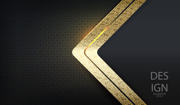 Abstract textured dark design with golden hue arrows with glitter