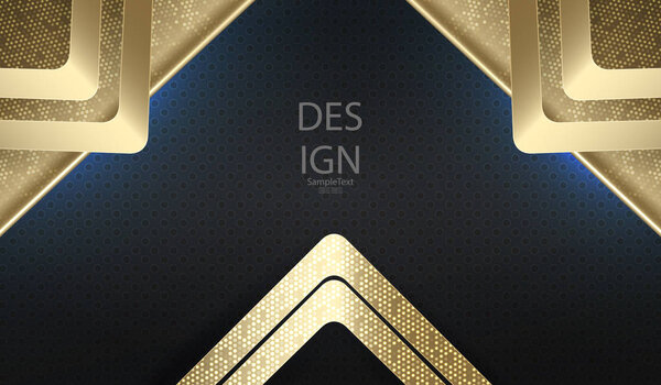 Abstract textural dark composition with golden hue arrows with glitter