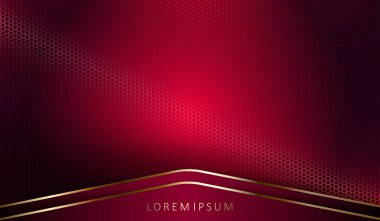 Altın kenarlı örgü ve oklarla soyut koyu pembe kompozisyon