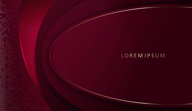 Oval çerçeveli soyut koyu pembe koyu tasarım