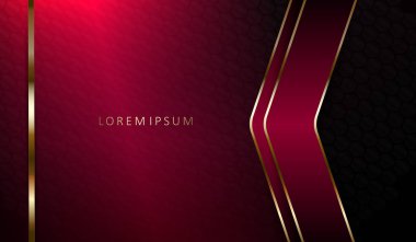 Bir ok ve altın renk bir şerit ile soyut koyu pembe kompozisyon