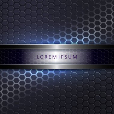 Metal kenarlıklı şeffaf çerçeveli soyut koyu mavi örgü arka plan